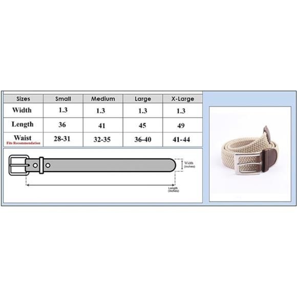 Canvas Elastic Fabric Woven Stretch Multicolored Braided Belts Men or Women - Picture 4 of 4